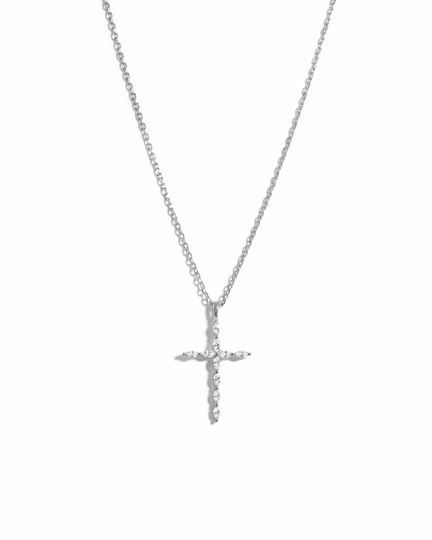 Marquise Cut Cross Necklace