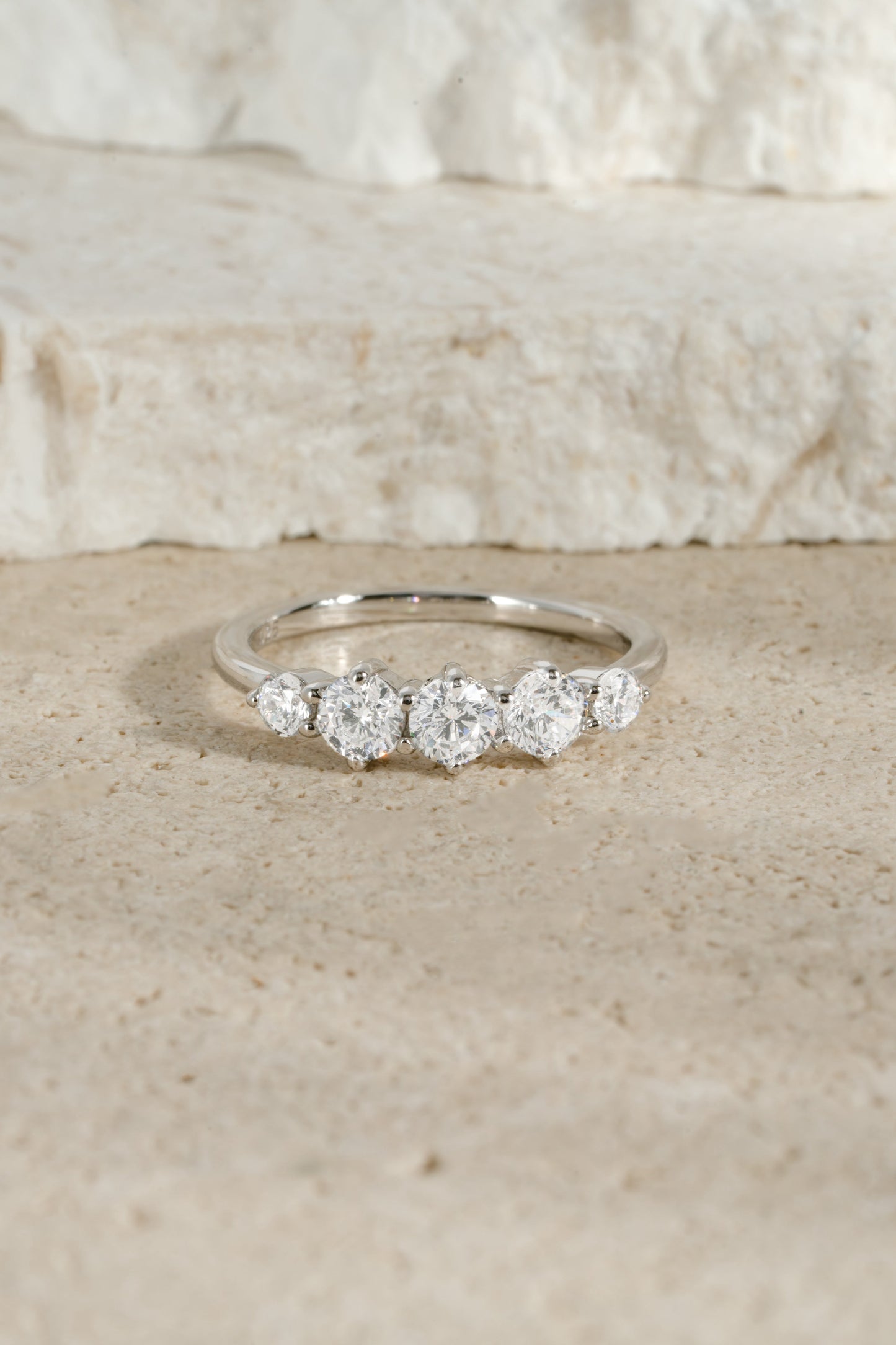 Graduated 5 Stone Ring