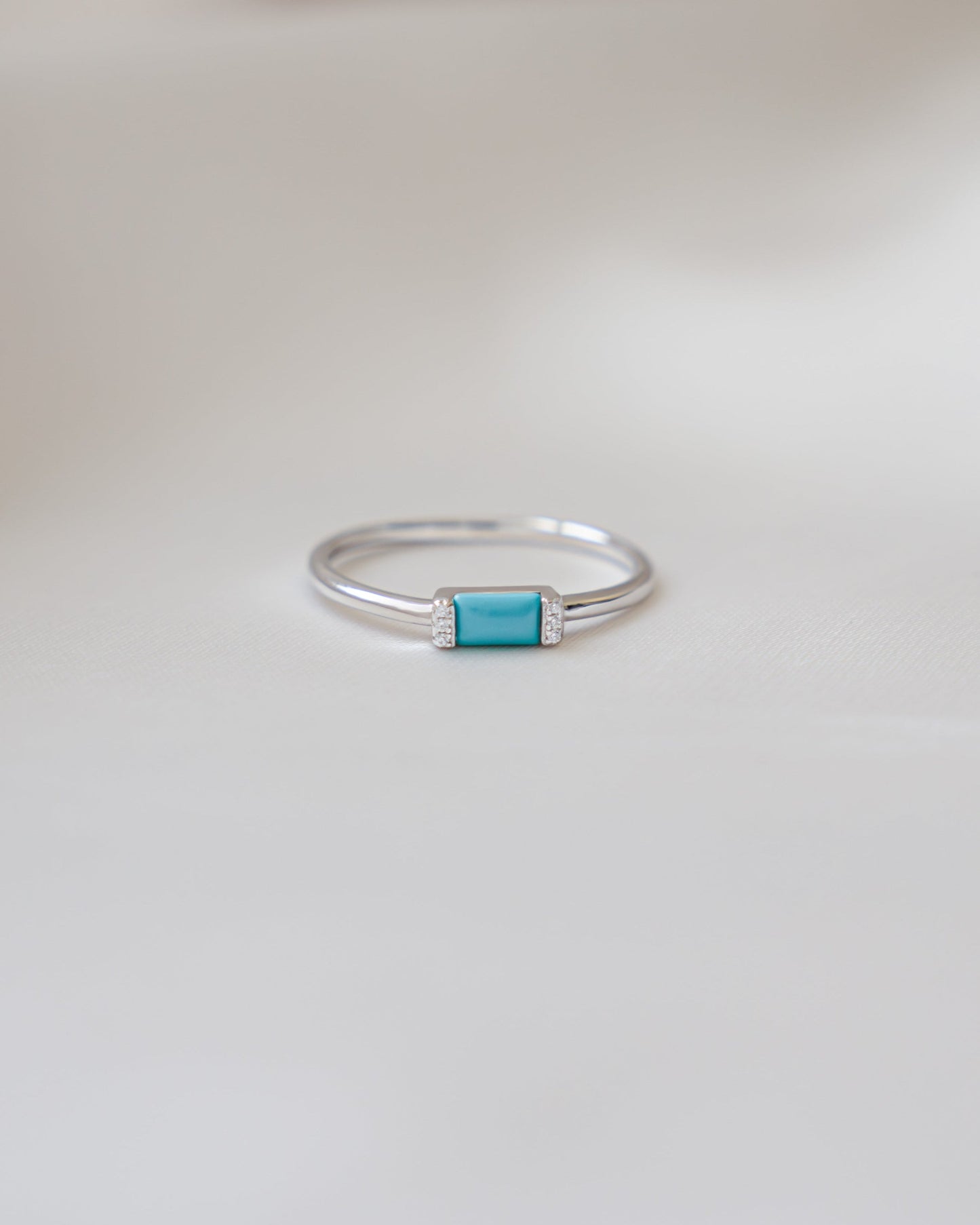 Turquoise Simple Baguette Ring