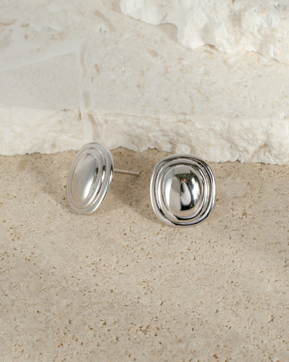Oval Statement Stud Earrings