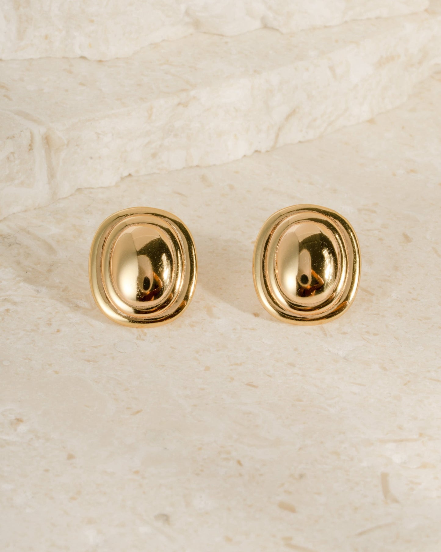 Oval Statement Stud Earrings