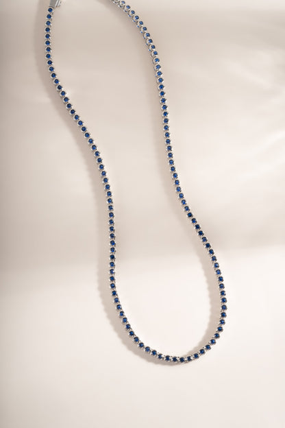 Sapphire Bezel Tennis Necklace