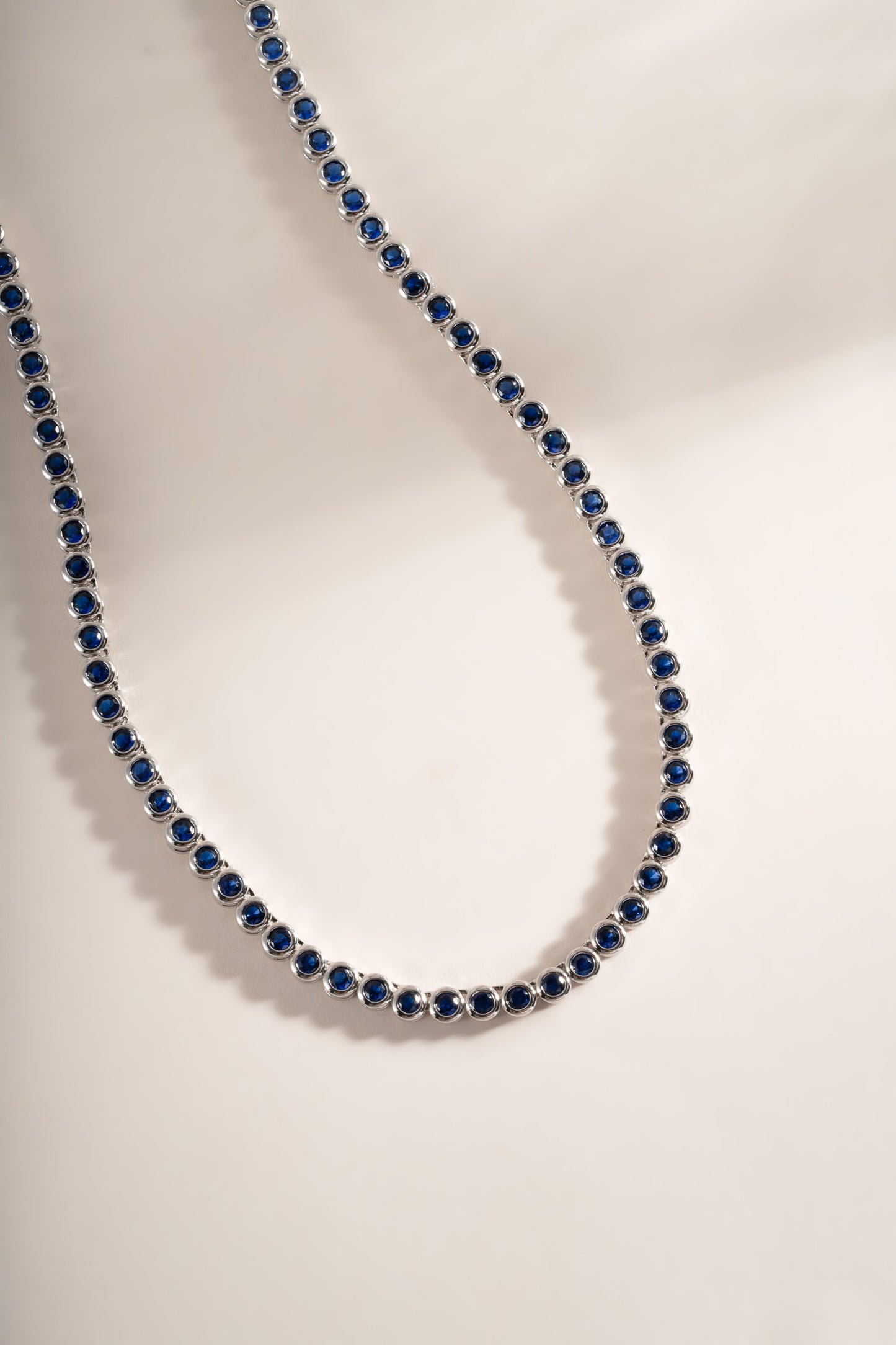 Sapphire Bezel Tennis Necklace