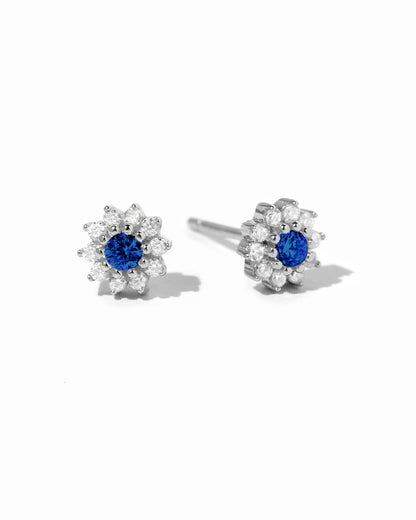 Sapphire Dainty Flower Studs
