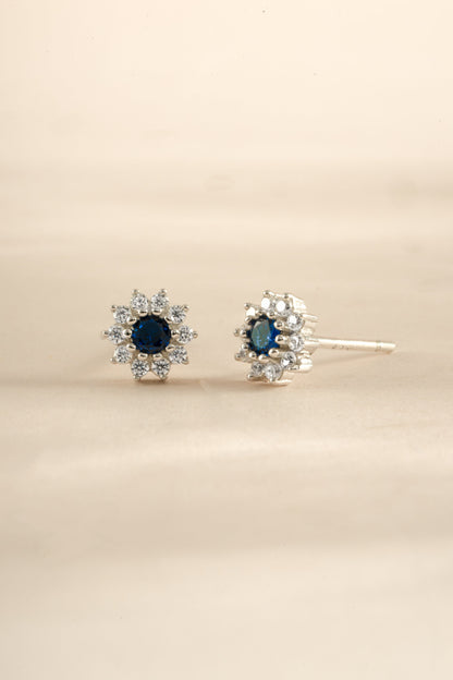Sapphire Dainty Flower Studs