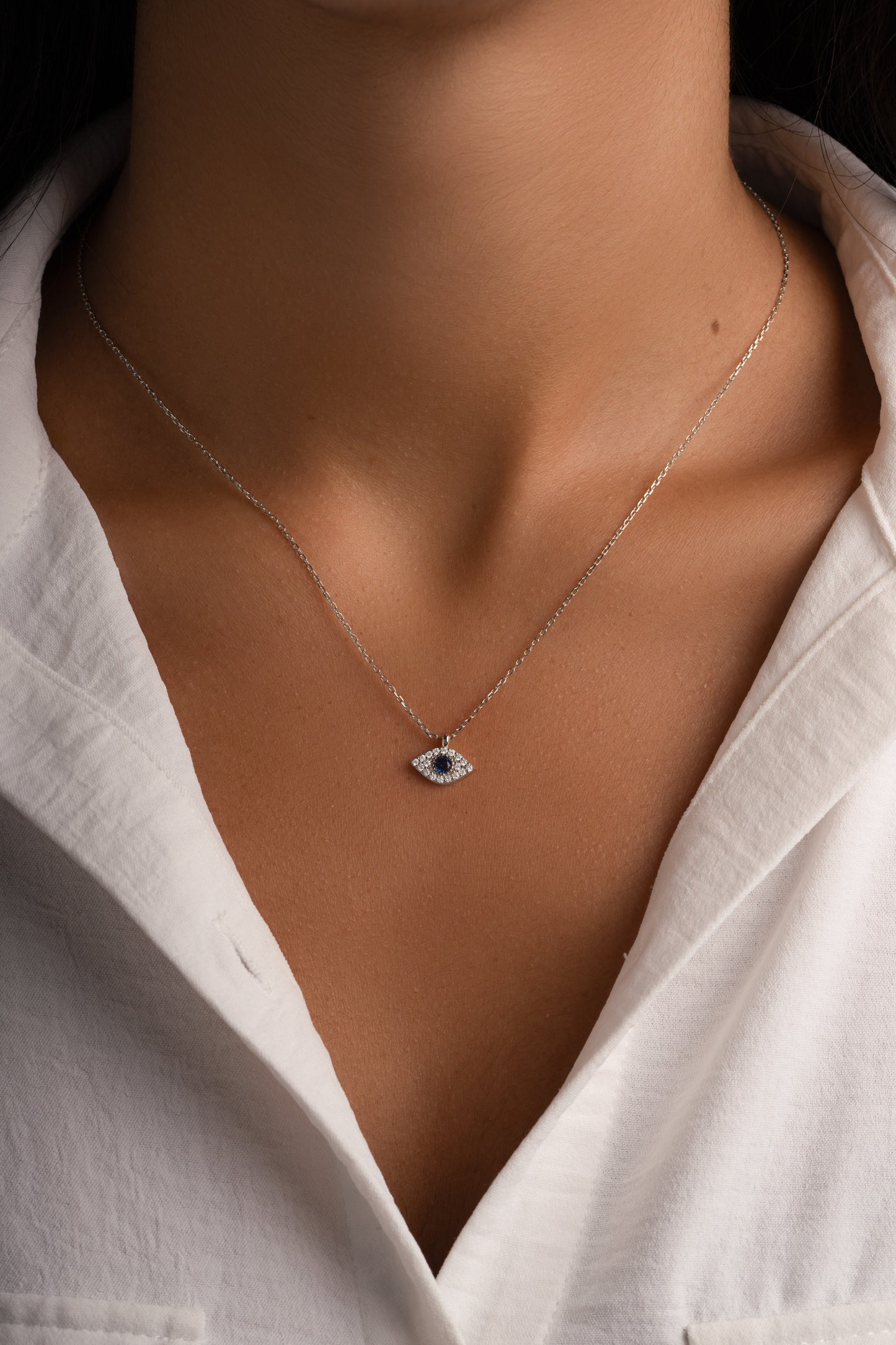 Sapphire Evil Eye Necklace