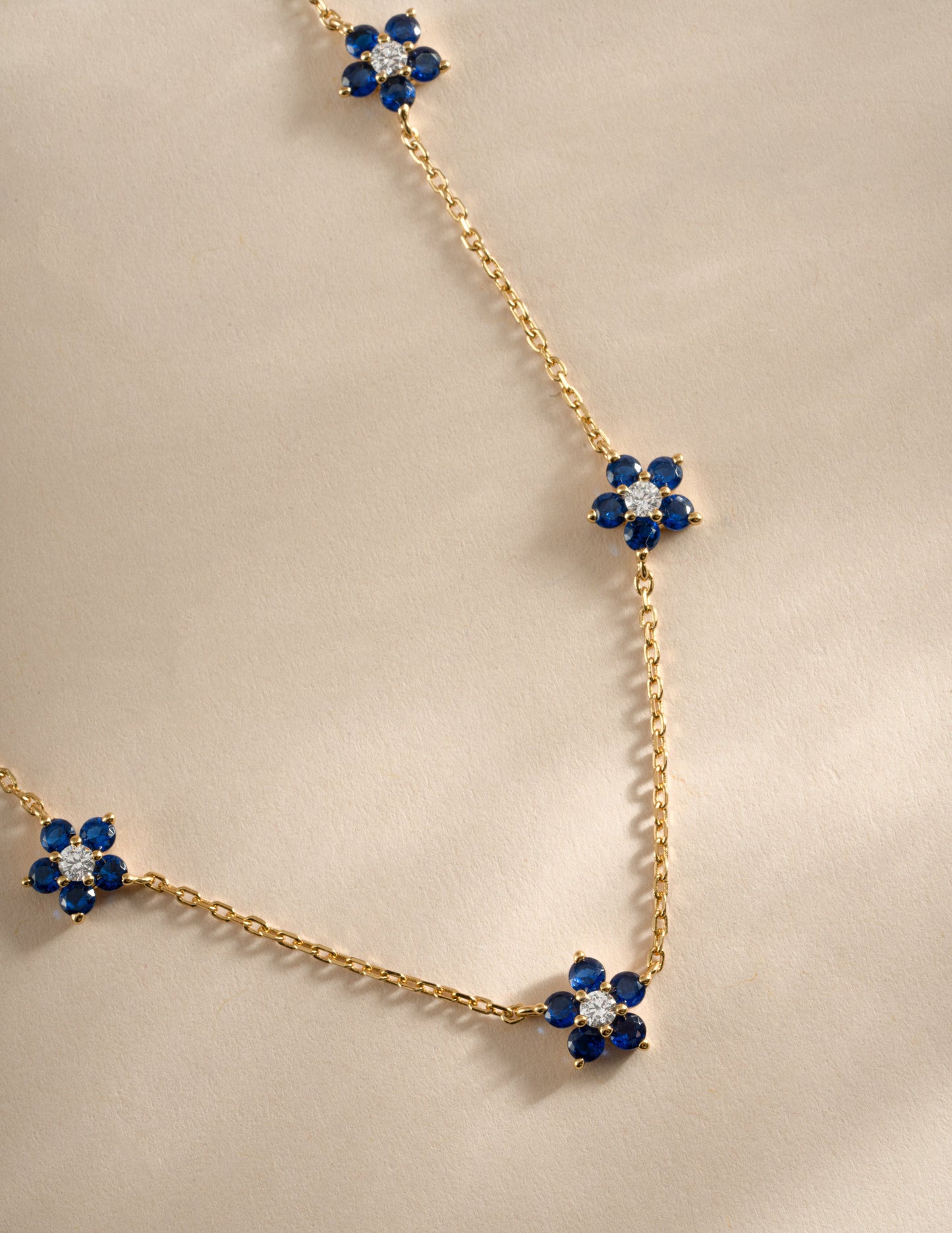 Sapphire Flower Necklace