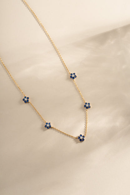 Sapphire Flower Necklace