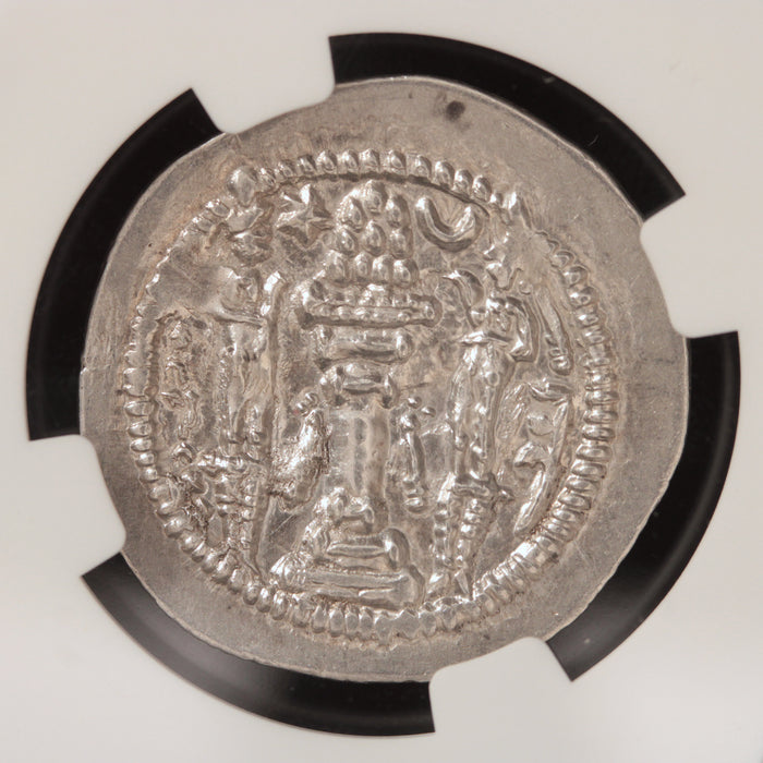 Sassanian Empire, King Peroz I, Silver Drachm (About Uncirculated) - c. 457 to 484 CE - NGC® Certified