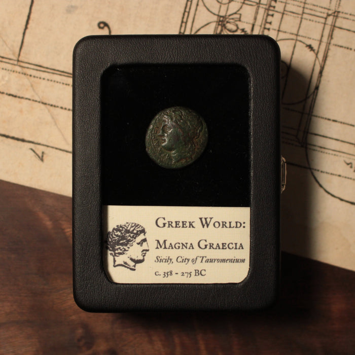 Sicily, City of Tauromenium, Bronze Unit (Apollo) - c. 358 to 275 BCE - Greek World