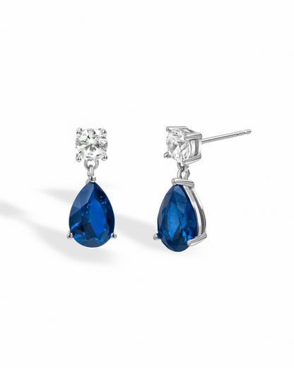 Camille Sapphire Pear Drop Earrings