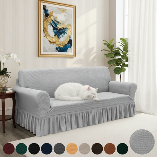 Silver Turkish Sofa Cover