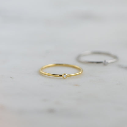 Tiny Solitaire Stacking Ring