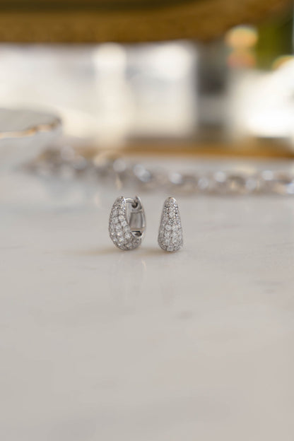 10mm Pavé Basket Huggies