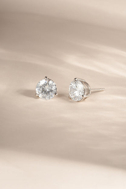 7.5mm Round Solitaire Stud Earrings