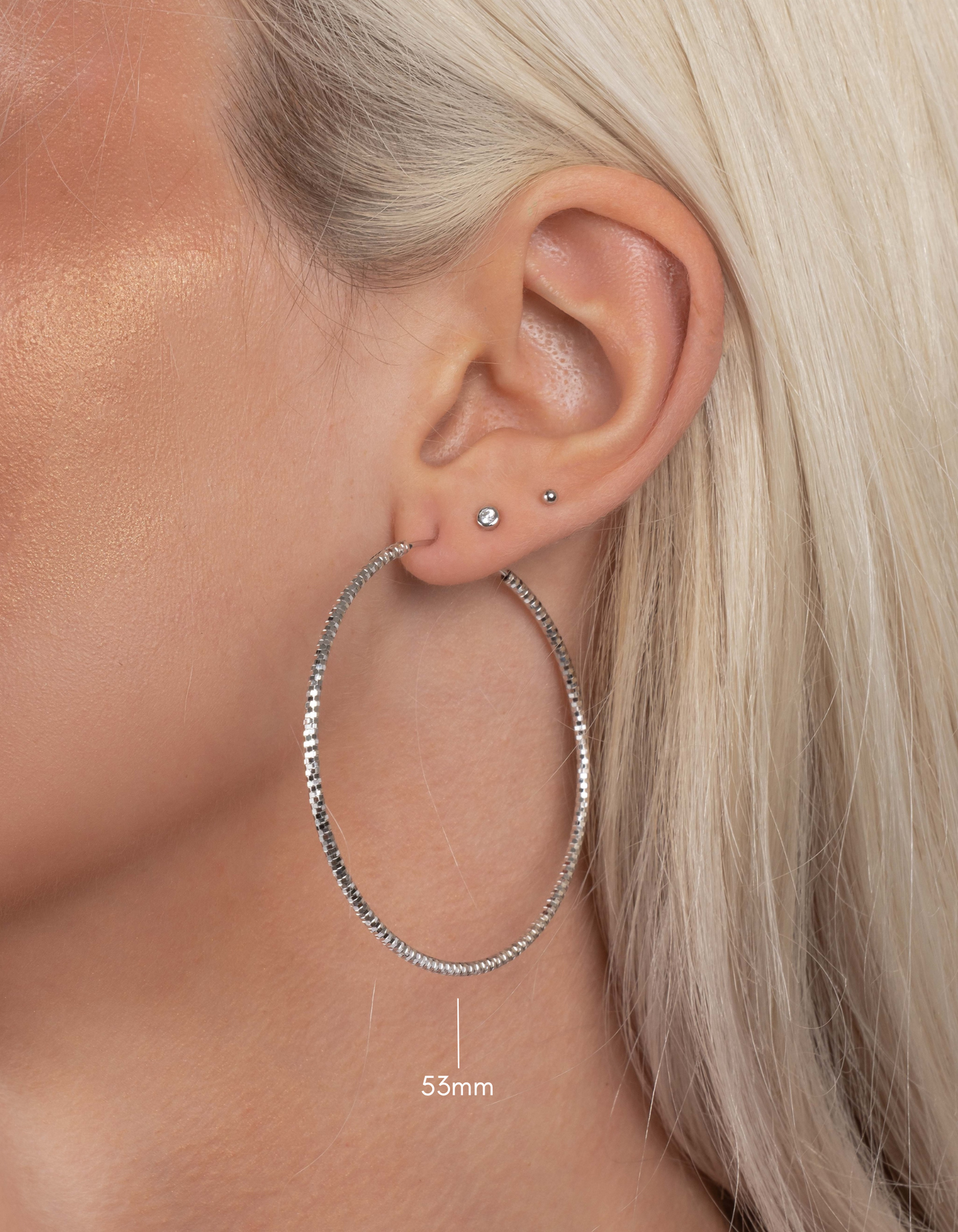 53mm Diamond Cut Hoops