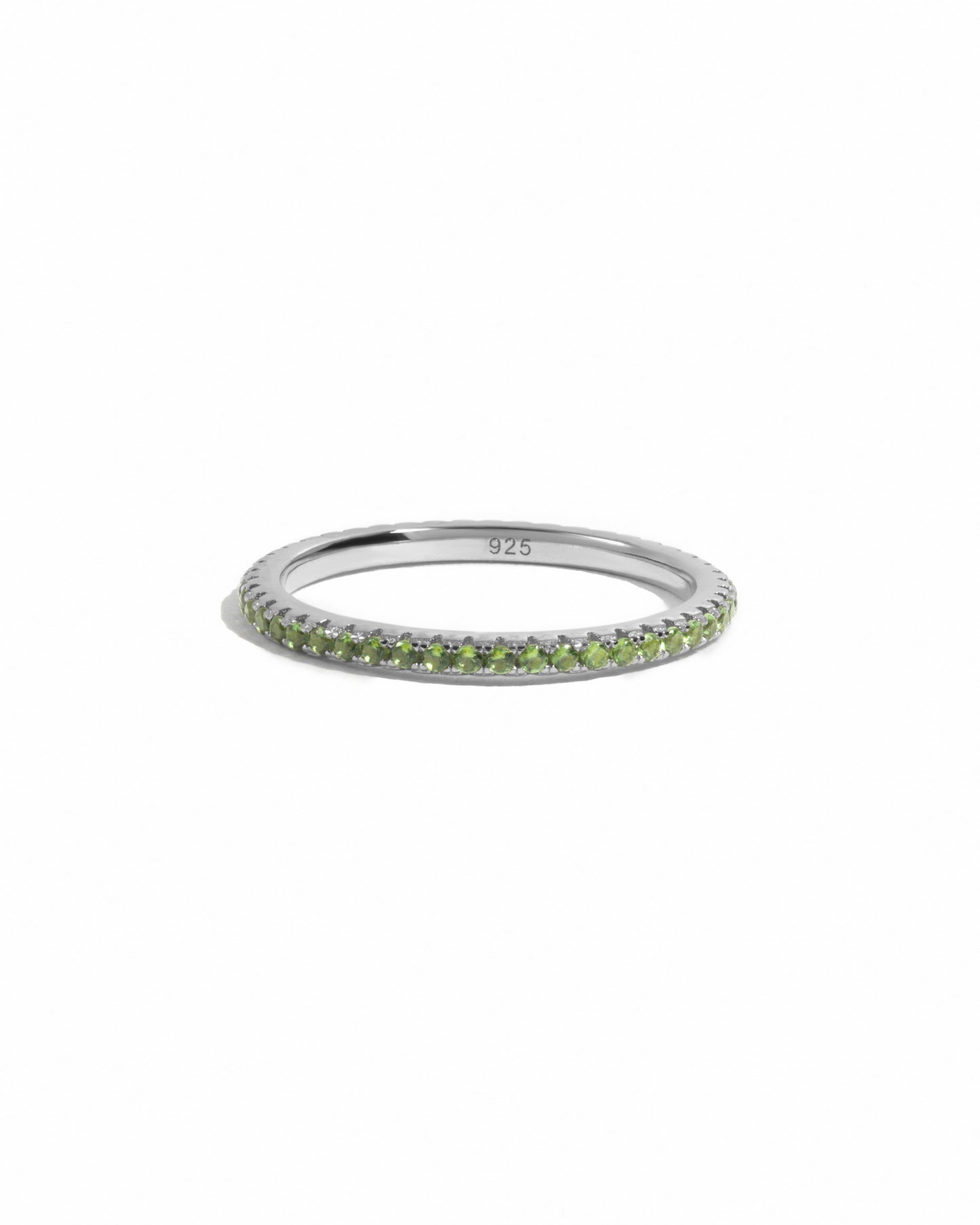 Peridot Birthstone Eternity Rings