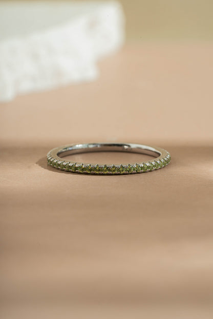 Peridot Birthstone Eternity Rings