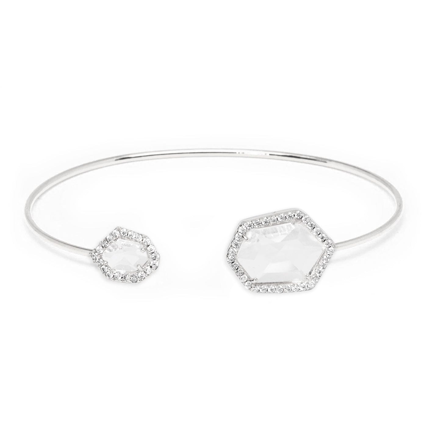 Silver Hex Open Bracelet