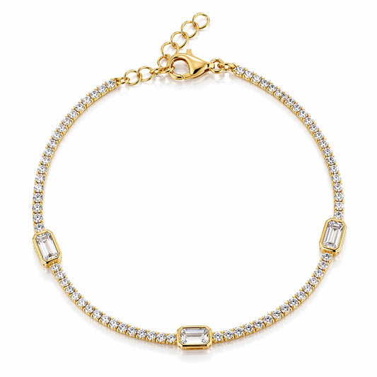 Slim Baguette CZ Tennis Bracelet