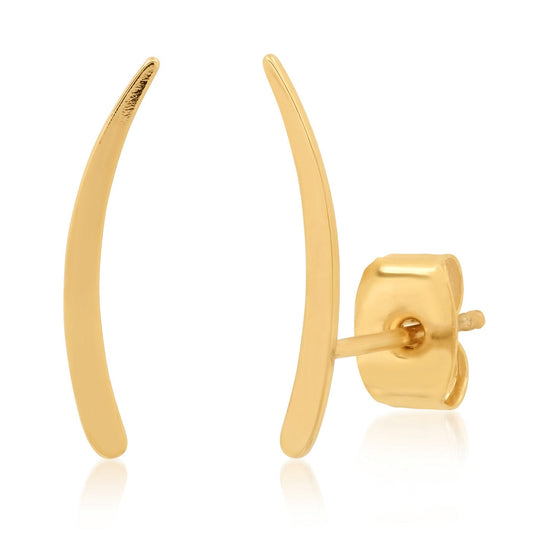 Simple Gold Curved Bar Crawler Studs