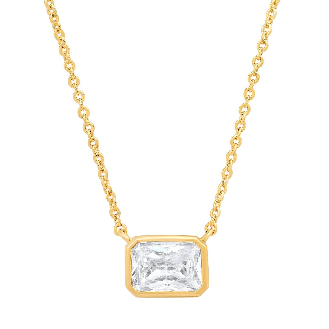 East West Gemstone Bezel Necklace