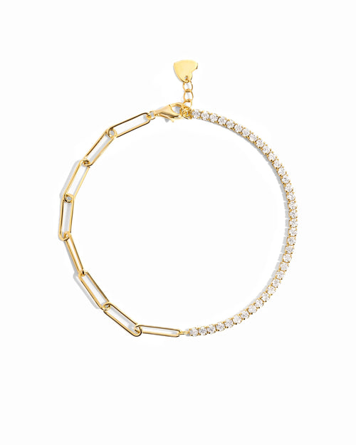 Tennis and Paperclip Bracelet