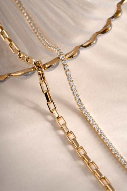 Tennis & Paperclip Bracelet Set