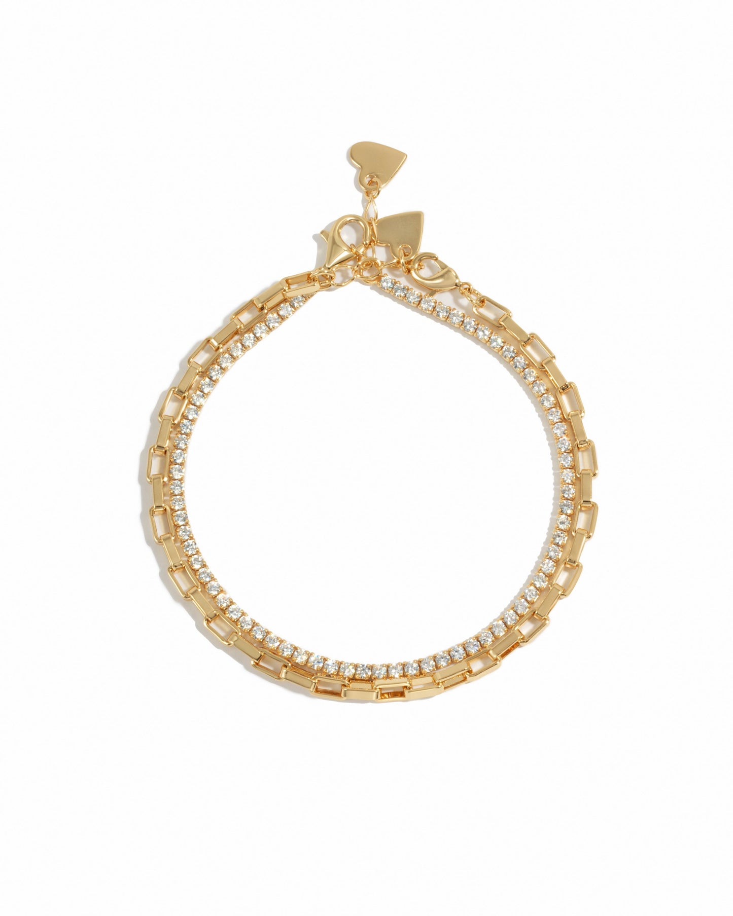 Tennis & Paperclip Bracelet Set