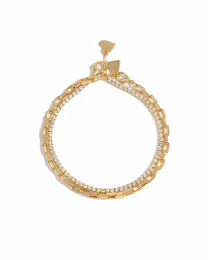 Tennis & Paperclip Bracelet Set