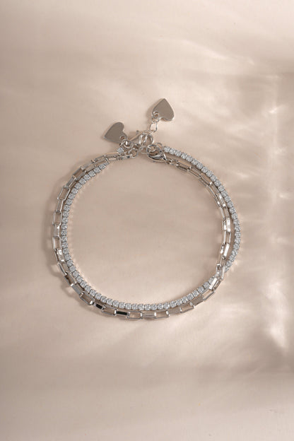 Tennis & Paperclip Bracelet Set