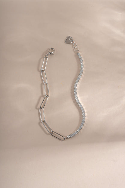 Tennis and Paperclip Bracelet