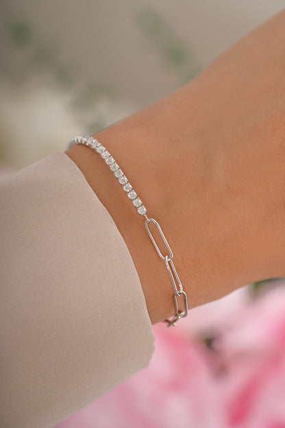 Tennis and Paperclip Bracelet