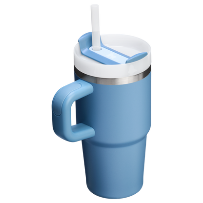The Quencher H2.O 20 oz FlowState Tumbler with handle and straw in Indigo Blue