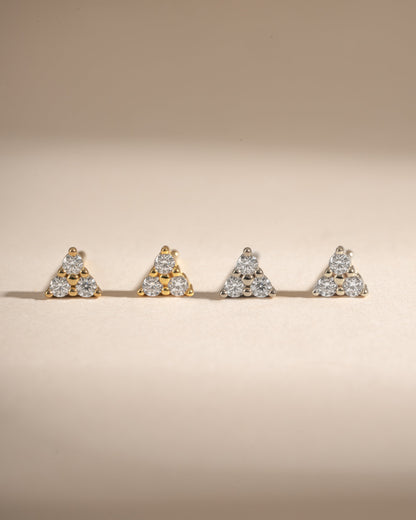 Tiny CZ 3 Stone Studs