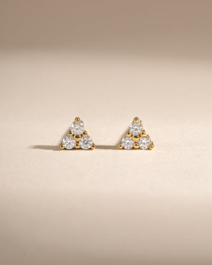 Tiny CZ 3 Stone Studs