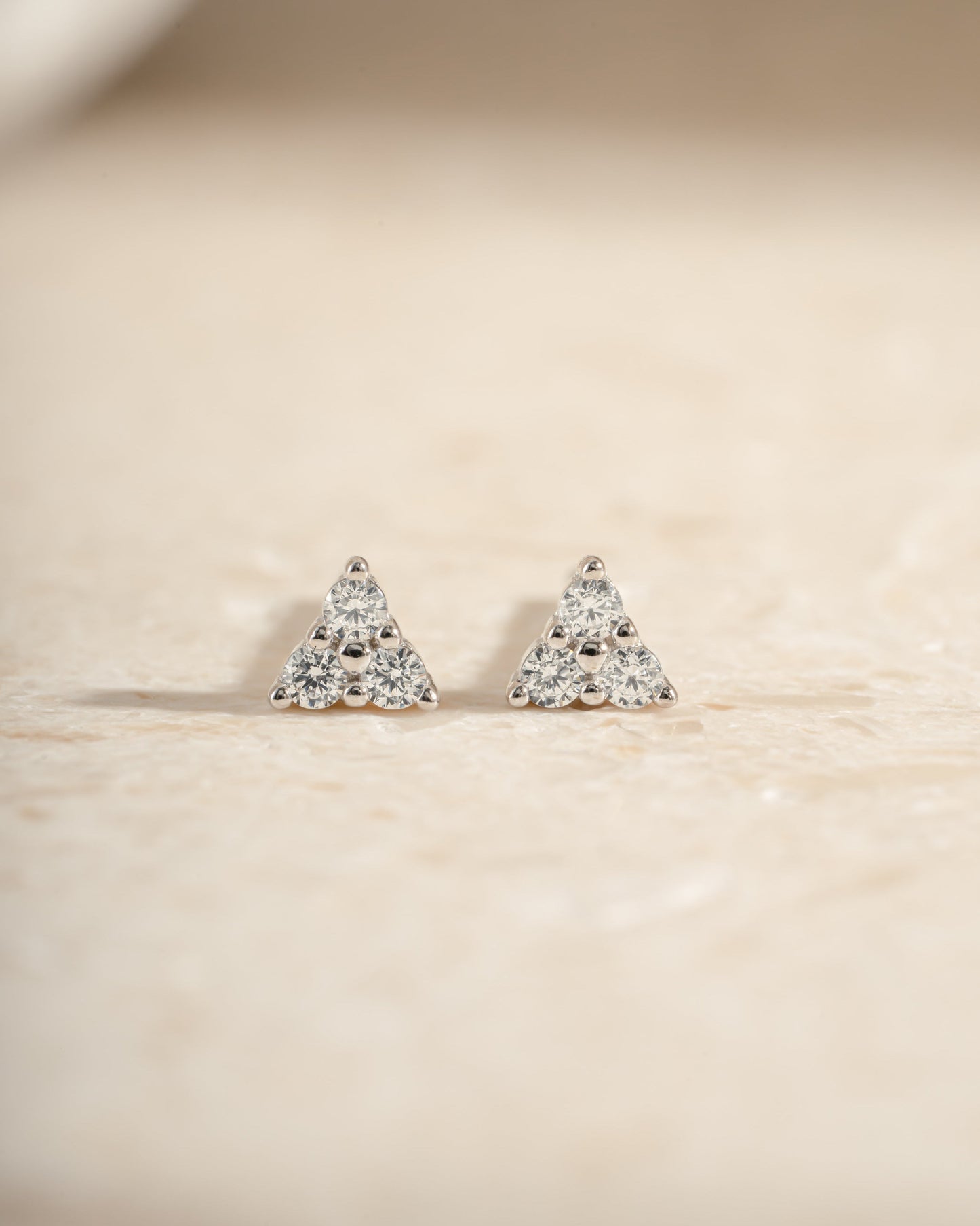Tiny CZ 3 Stone Studs