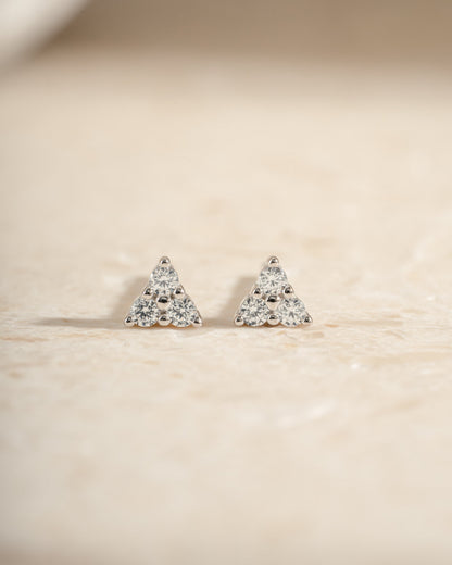 Tiny CZ 3 Stone Studs