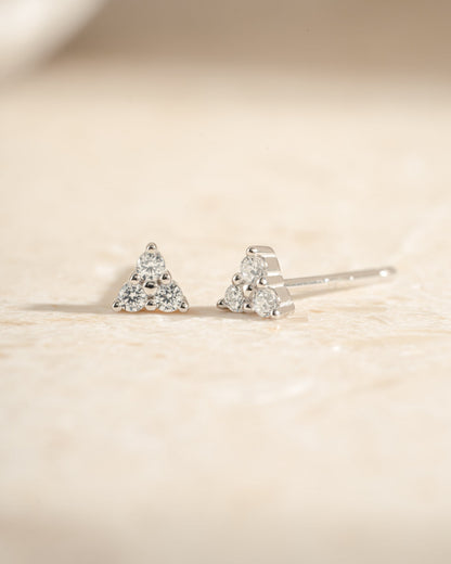 Tiny CZ 3 Stone Studs