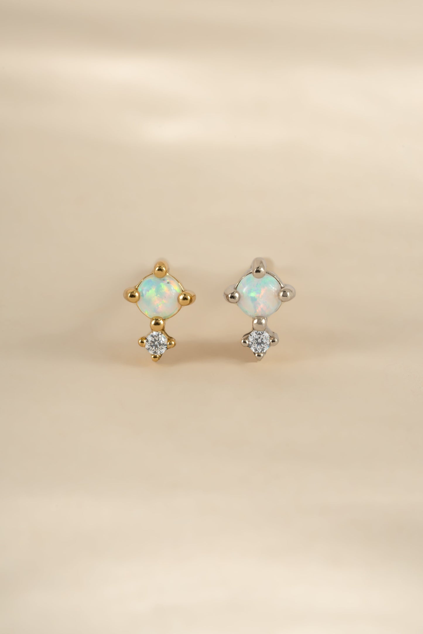 Tiny Opal Stud Earrings