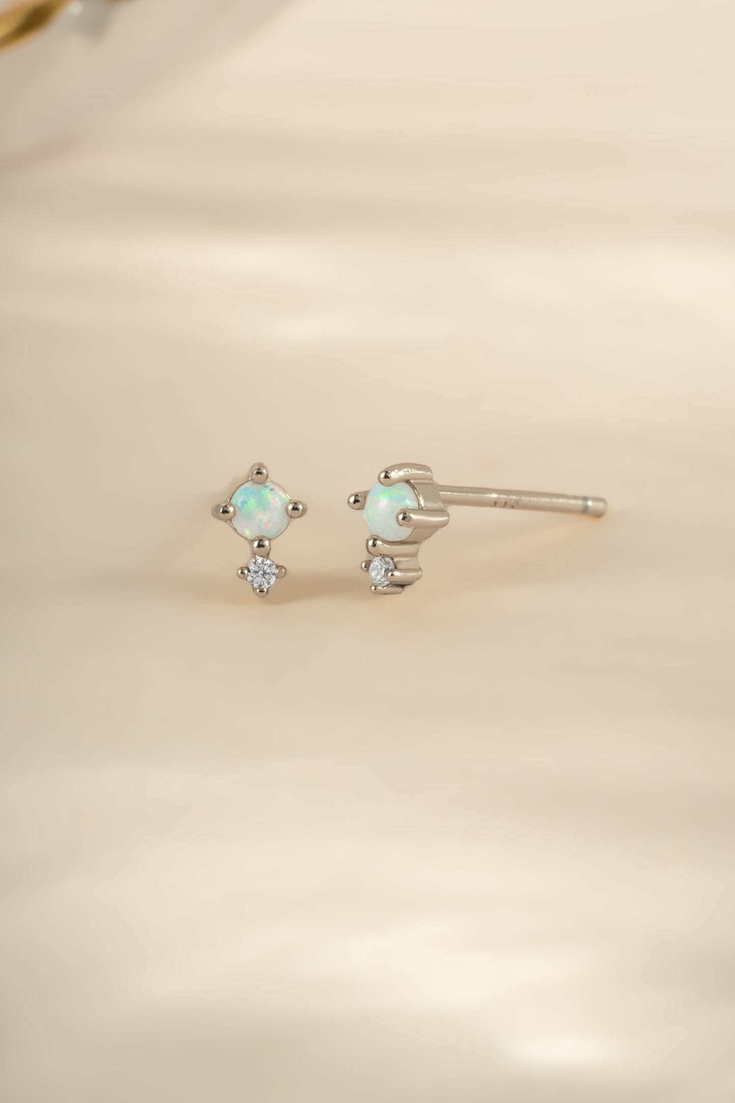 Tiny Opal Stud Earrings