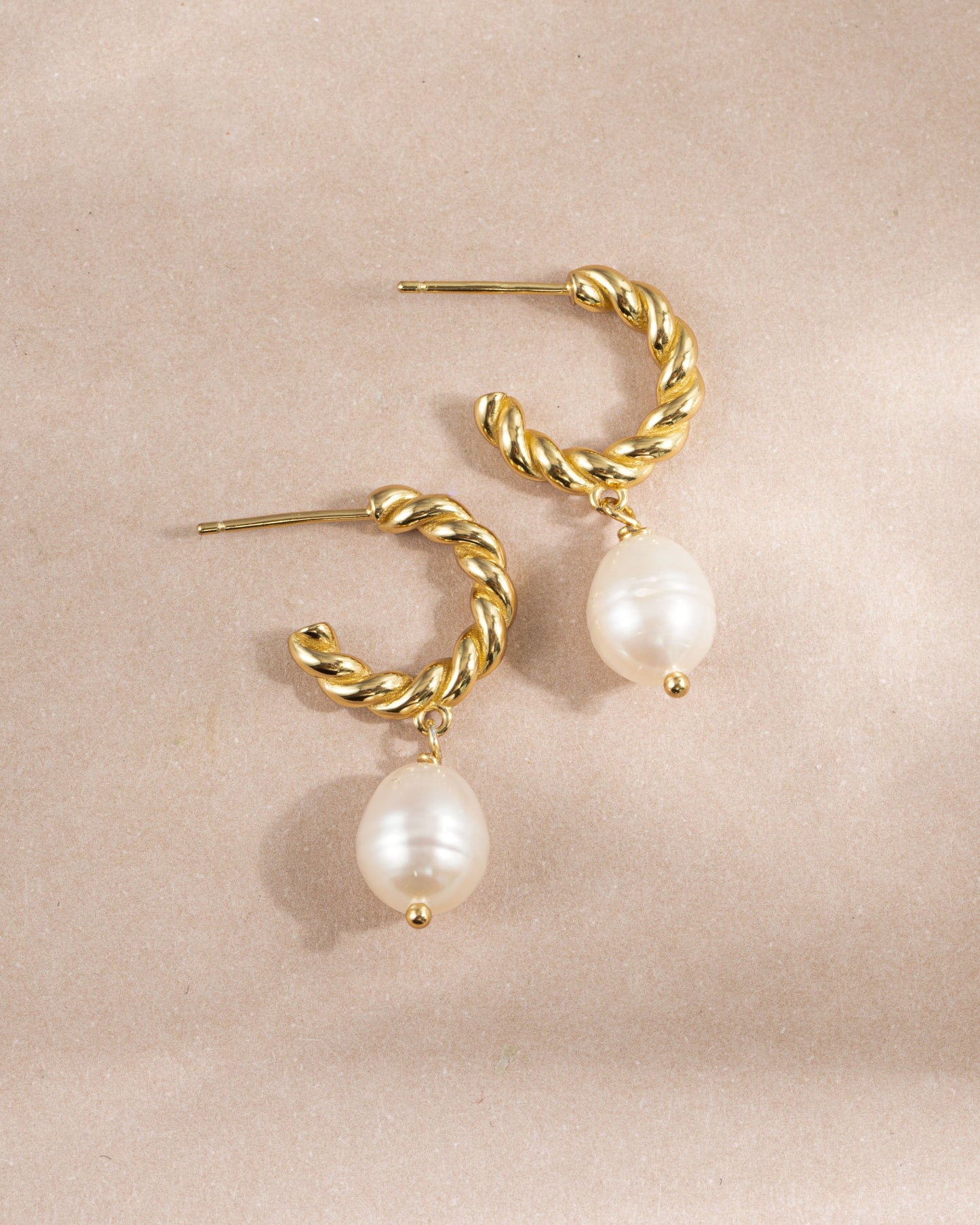Spiral Pearl Drop Earrings