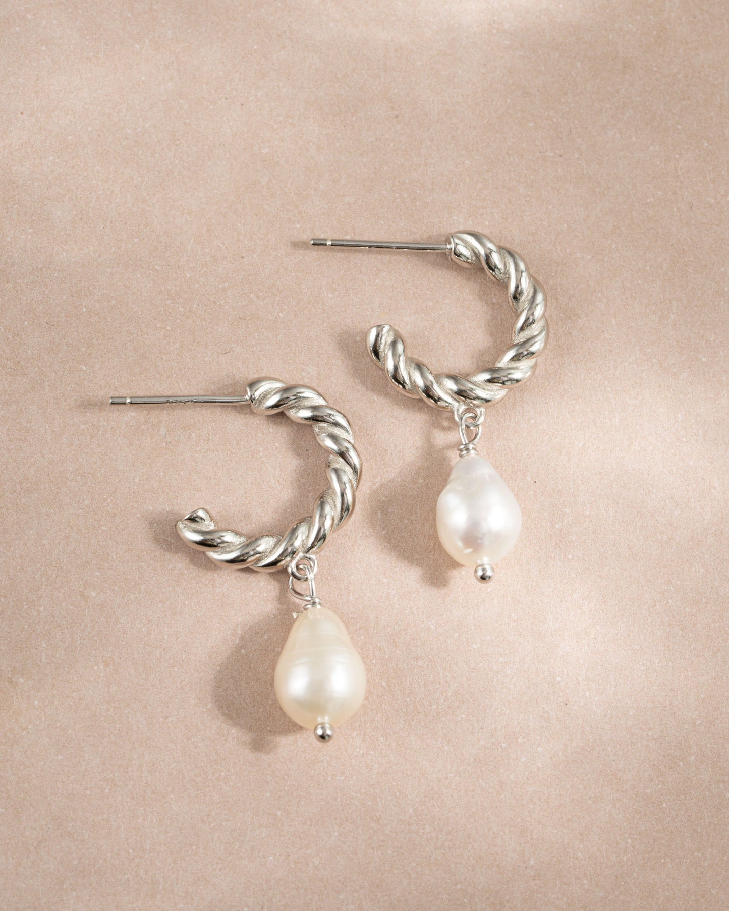 Spiral Pearl Drop Earrings