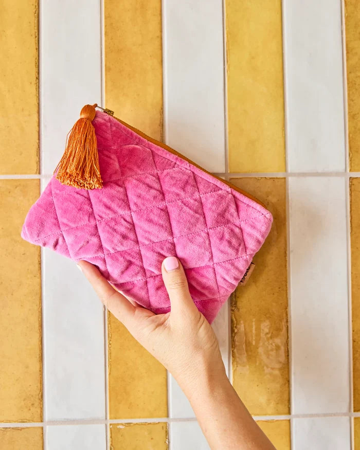 Velvet Cosmetic Purse in Pink by Kip & Co
