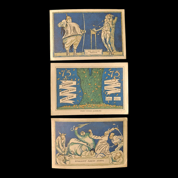 Weimar Germany, City of Kahla, Lot of Three Notgeld Notes - 1921 CE - Weimar Republic