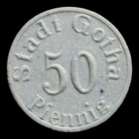 Weimar Germany, Gotha, 50 Pfennigs, Porcelain Notgeld - 1920 - Germany