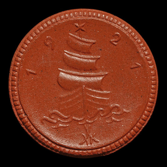 Weimar Germany, Saxony, Porcelain 1 Mark Notgeld (Emergency Money) - 1920 to 1921 CE - Weimar Republic