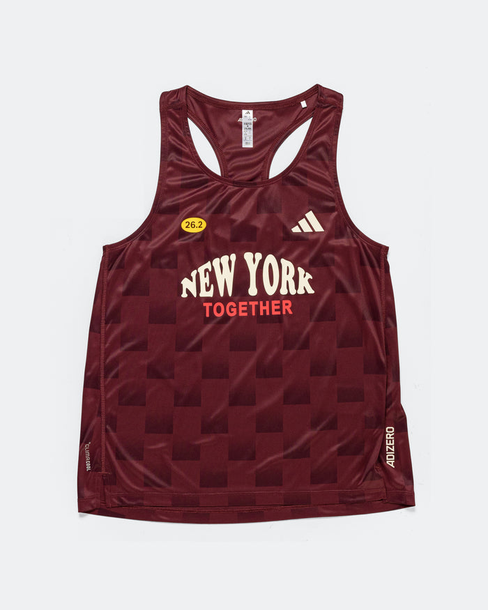 Womens Adizero NYC Singlet - Shadow Red/Maroon