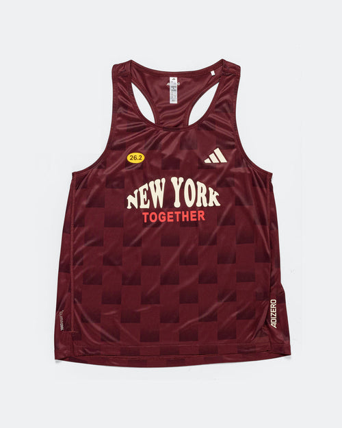 Womens Adizero NYC Singlet - Shadow Red/Maroon