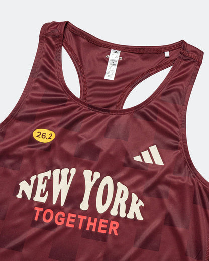 Womens Adizero NYC Singlet - Shadow Red/Maroon